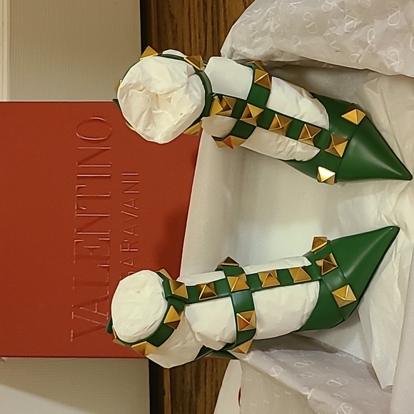 HP !! Valentino Roman stud ankle strap pump - brilliant green 100, 38.5 - Picture 2 of 14